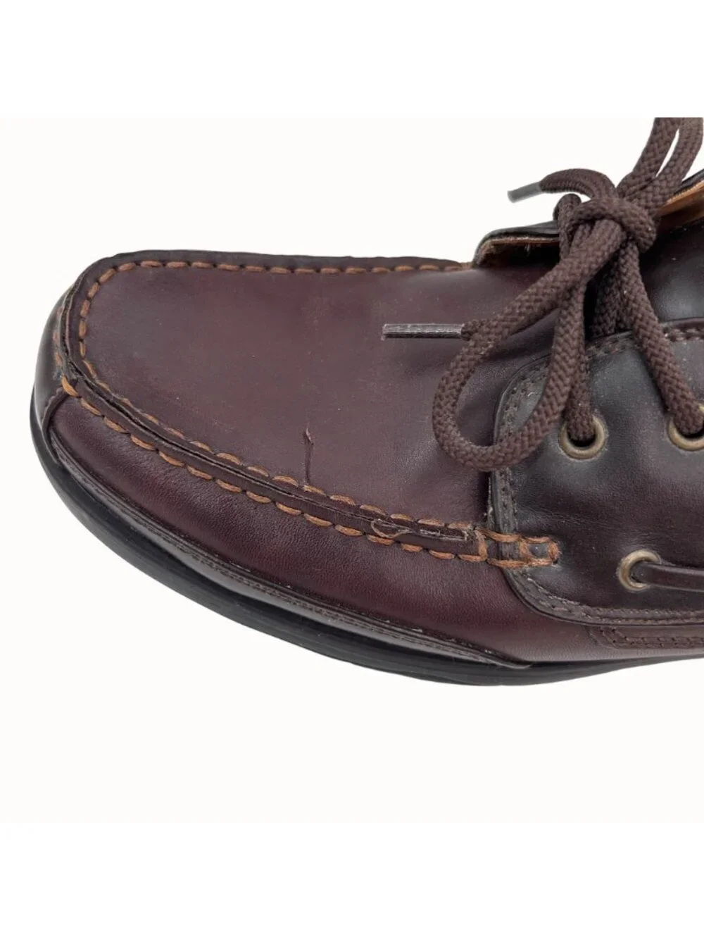 DEXTER MENS BROWN LEATHER BOAT SHOES - 7.5